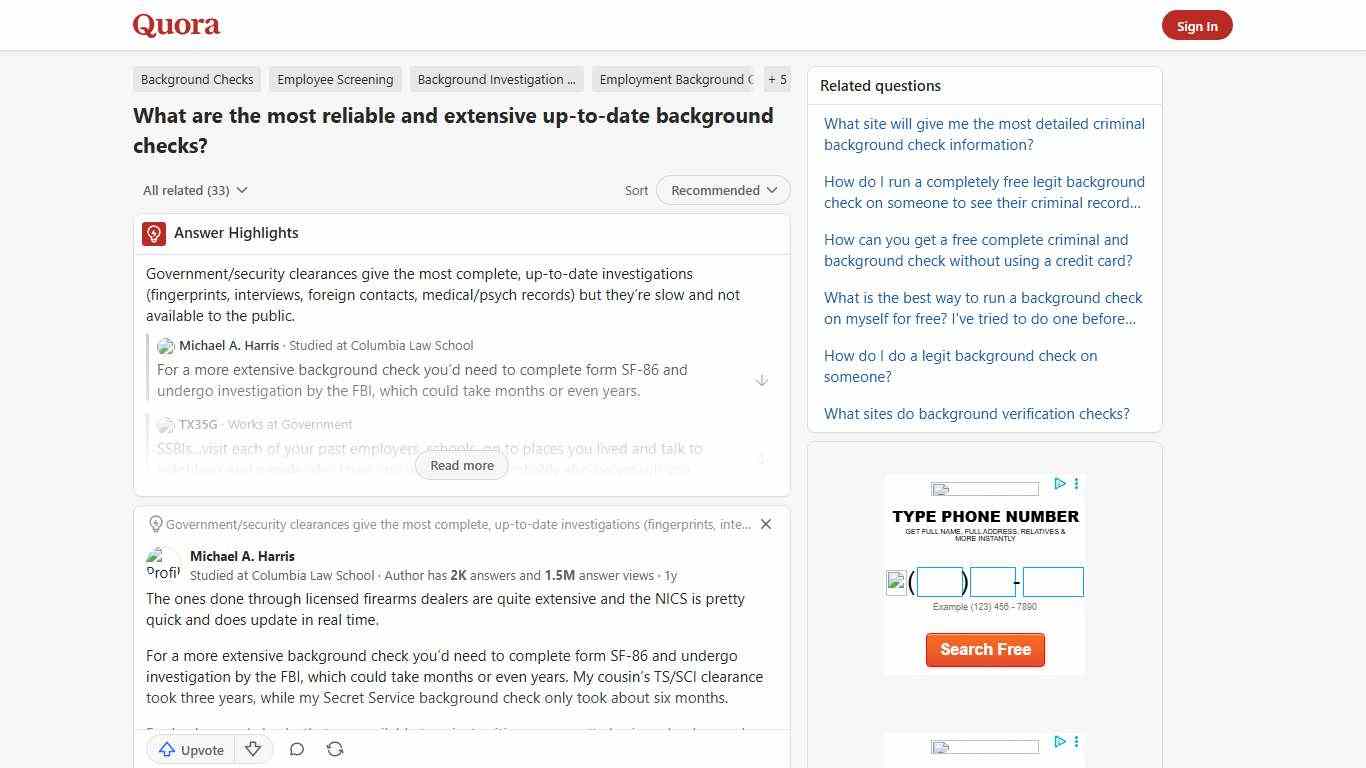What are the most reliable and extensive up-to-date background checks? - Quora